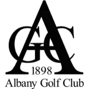 Albany Golf Club logo: A black interlocking serif monogram of the letters A, G and C, with the year 1898 in black serif numerals below it, above the words Albany Golf Club in a black serif.