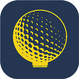 Kialla Golf Club logo: A bright yellow golf ball covered in rows of dark dimples resting on a short yellow tee, drawn as flat line art centred on a dark navy rounded square.
