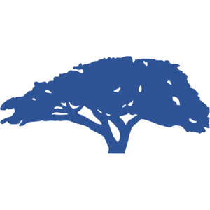 Southport Golf Club logo: A navy blue silhouette of a broad low-spreading tree with a wide flat canopy and a short trunk forking into heavy spreading branches, filling the frame against white.
