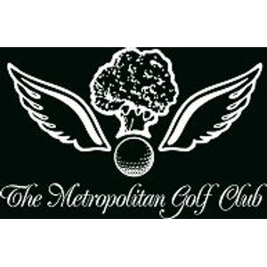 The Metropolitan Golf Club logo: A white line-drawn leafy tree above a golf ball flanked by a pair of outstretched feathered wings, over The Metropolitan Golf Club in white script, on a near-black square.