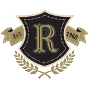 Riverside Country Club logo: Black shield with an ornate gold letter R, gold ribbons reading EST. 1960 on either side, and a gold laurel wreath beneath.