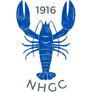 North Haven Golf Club logo: Blue lobster with raised claws, the year 1916 above and the letters NHGC below in gray.