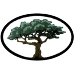Kings Country Club logo: A dark green spreading tree with a gnarled brown trunk enclosed in a thick black oval ring, on white.