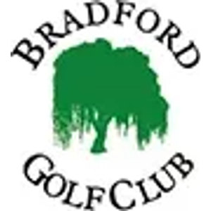 Bradford Golf Club logo: A green weeping willow tree with drooping branches, encircled by 'BRADFORD' arched above and 'GOLF CLUB' arched below in black serif letters; green and black on white.