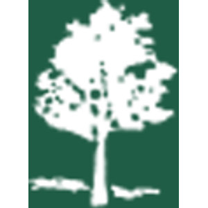 The Golf Club of New England logo: A white deciduous tree with a broad leafy crown and small tufts of white grass at its base, in silhouette on a solid dark green square.