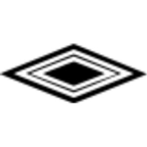 Diamante Country Club logo: A flat black nested-diamond emblem: a solid black diamond at the centre, ringed by two thin black diamond outlines and an outer heavy black diamond band.