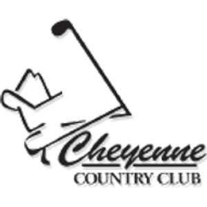 Cheyenne Country Club logo: A black line-drawn cowboy hat with a golf driver leaning across it and a tee below, above "Cheyenne" in underlined black script over "COUNTRY CLUB" in outlined capitals.