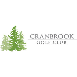Cranbrook Golf Club logo: A cluster of three evergreen trees in three shades of green, from pale sage to deep forest, beside CRANBROOK in large grey serif capitals over a thin horizontal rule and GOLF CLUB in letterspaced grey capitals.