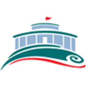 Ballyneety Golf Club logo: A teal line-drawn round pavilion clubhouse with pale blue window bays and a small red flag on its roof, sitting above a teal swoosh that curls into a spiral at the right with a red curved line beneath it.
