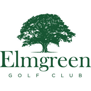 Elmgreen Golf Club logo: A dark green silhouette of a broad-canopy tree above the word Elmgreen in dark green serif type, with GOLF CLUB in smaller spaced green capitals beneath.