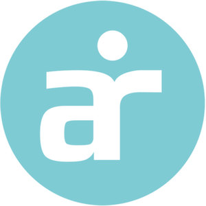 Atlantic Reach Golf Course logo: A solid teal circle containing a white lowercase 'ar' monogram, with a separate white dot above the gap between the two letters.