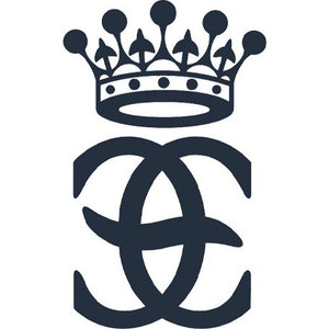 Cawdor Castle Golf Club logo: A dark navy monogram of two interlocking letter Cs beneath a five-pointed pearl-tipped coronet.