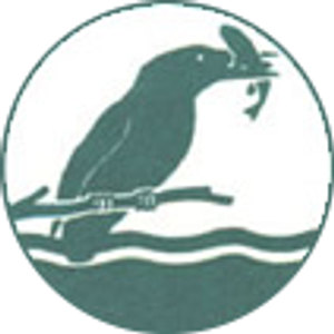Beedles Lake Golf Club logo: A dark teal circular badge showing the silhouette of a kingfisher perched on a bare branch facing right with a fish held crosswise in its beak, above two wavy lines of water.
