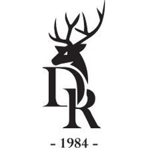 Deer Run Golf Club logo: A black stag head in profile facing left with tall branching antlers, above an interlocking serif D and R monogram, with the year 1984 in small capitals between two short dashes underneath.