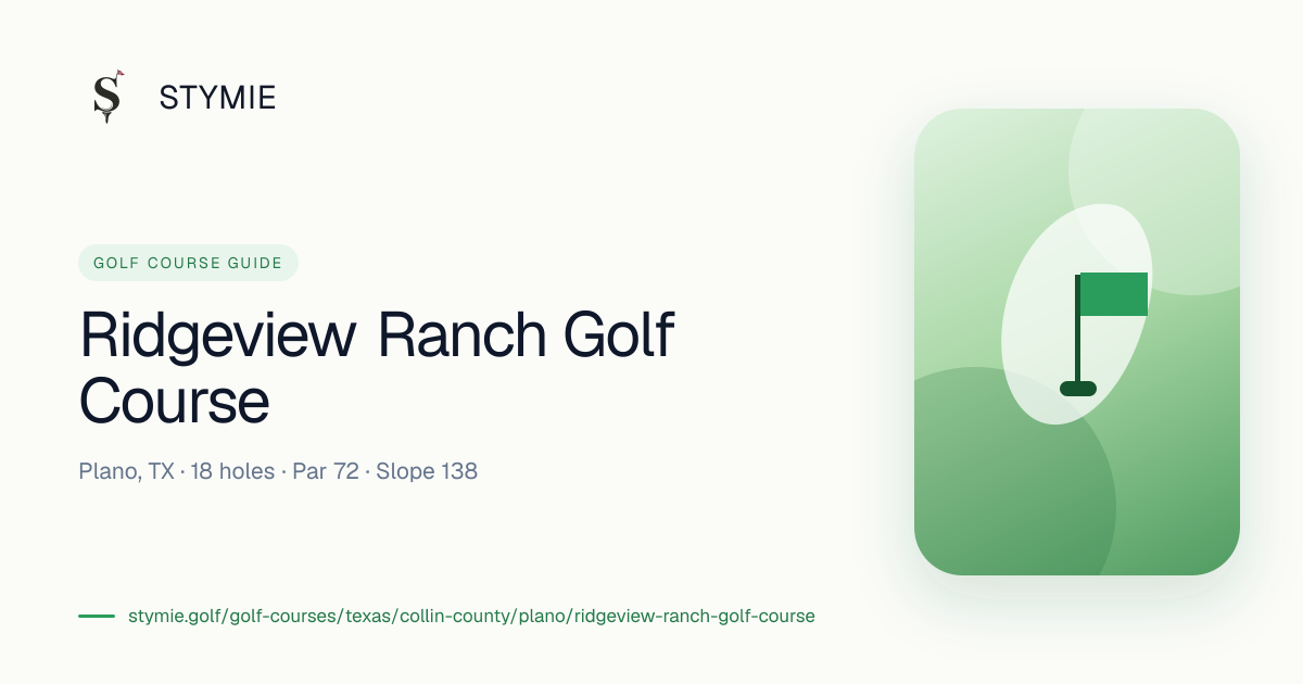 Ridgeview Ranch Golf Course — Tee Times & Scorecard | Stymie