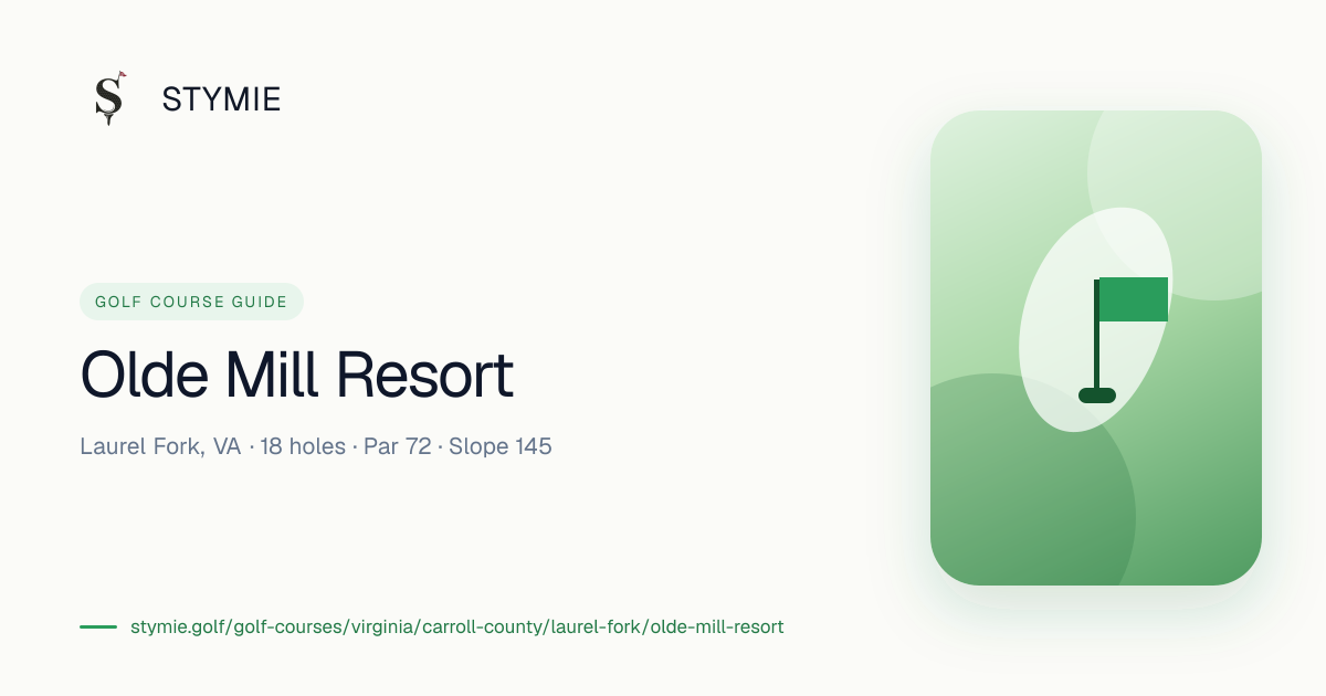 Olde Mill Resort — Tee Times & Scorecard | Stymie